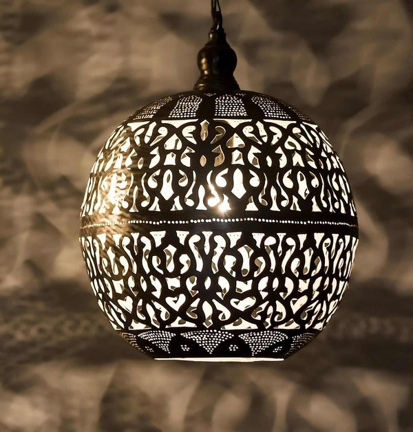 Perforated Brass Moroccan Pendant Light
