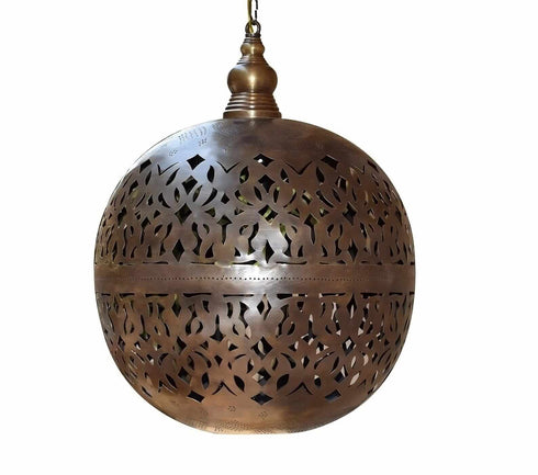 Moroccan Brass Ceiling Lamp – Handcrafted Boho Pendant Light (PL 1082)