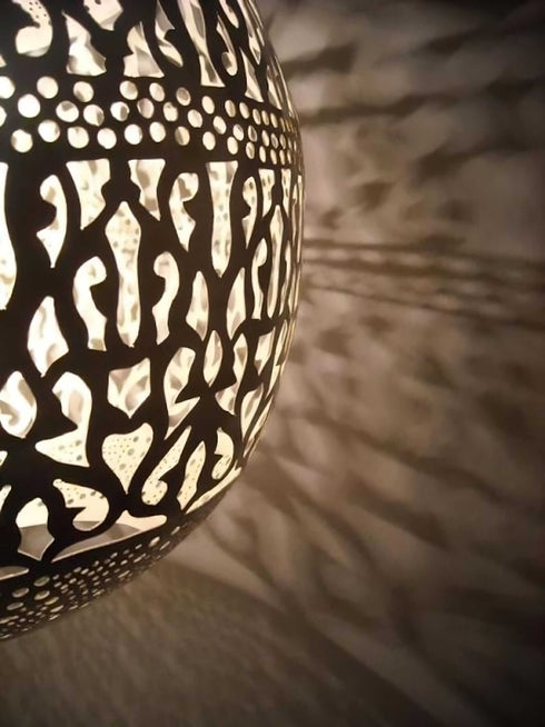 Moroccan Brass Ceiling Lamp – Handcrafted Boho Pendant Light (PL 1082)