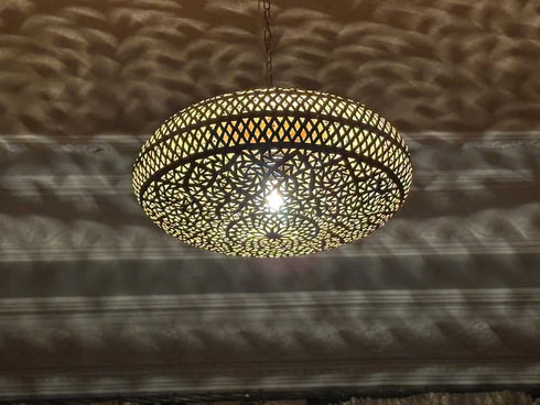 Moroccan Brass Pendant Light - Bohemian Ceiling Lantern (PL 1067)