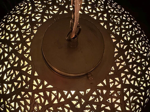 Moroccan Brass Pendant Light - Bohemian Ceiling Lantern (PL 1067)