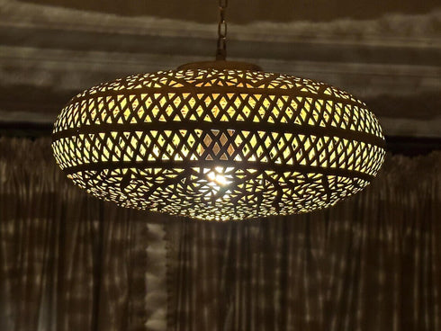 Moroccan Brass Pendant Light - Bohemian Ceiling Lantern (PL 1067)