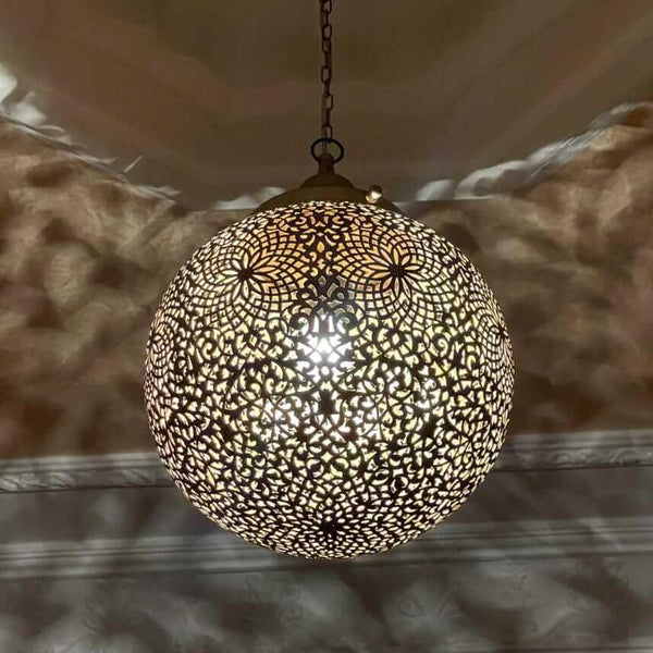 Filigree Brass Moroccan Chandelier