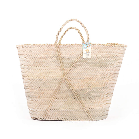 Moroccan Cross-Tie Straw Tote Bag – Handwoven Artisan Bag