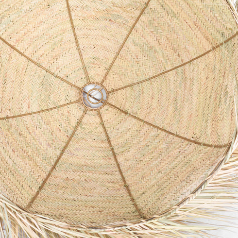 Moroccan Fringed Straw Ceiling Lamp – Boho Pendant Light for Indoor & Outdoor Vibes!