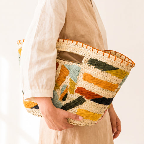 Personalized Moroccan Handwoven Colorful Straw Bag Custom Artisan Handbag Purse 3