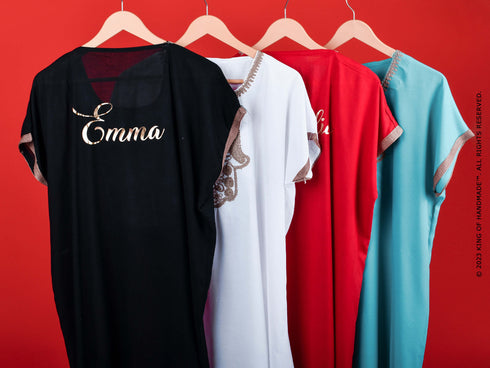 Personalized Moroccan Kaftan Bridesmaids Robes - Wedding Party Gift (One Size)