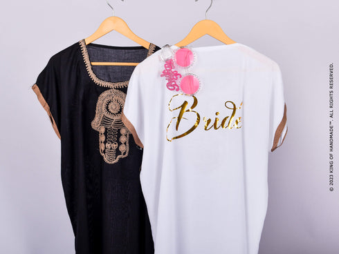 Personalized Moroccan Kaftan Bridesmaids Robes - Wedding Party Gift (One Size)