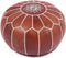 Moroccan Leather Pouf - Cover ONLY - Dark Tan