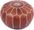 Moroccan Leather Pouf - Cover ONLY - Dark Tan