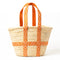 Moroccan Orange Brocade Ribbon Beach Bag | Handwoven Wicker Summer Tote 🧡