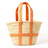 Moroccan Orange Brocade Ribbon Beach Bag | Handwoven Wicker Summer Tote 🧡