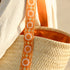 Moroccan Orange Brocade Ribbon Beach Bag | Handwoven Wicker Summer Tote 🧡