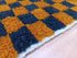 Moroccan Orange & Black Checkered Rug - Beni Ourain Style
