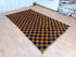 Moroccan Orange & Black Checkered Rug - Beni Ourain Style