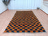 Moroccan Orange & Black Checkered Rug - Beni Ourain Style