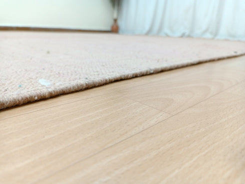 Salmon Flat-Weave Moroccan Rug | Kilim Boho Wool Carpet