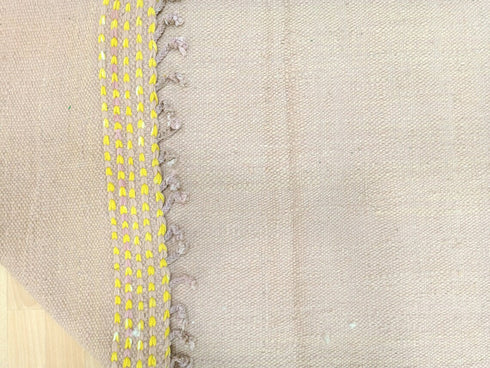 Salmon Flat-Weave Moroccan Rug | Kilim Boho Wool Carpet