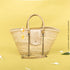 Straw Beach Bag Faux Leather Handle | Tote Handbag French Basket Brass Strap