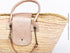 Straw Beach Bag Faux Leather Handle | Tote Handbag French Basket Brass Strap