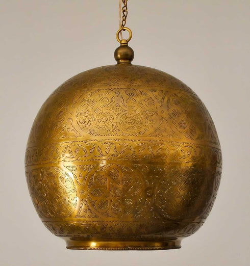 Moroccan Brass Ceiling Light – Handcrafted Lantern Lamp (PL 1086)