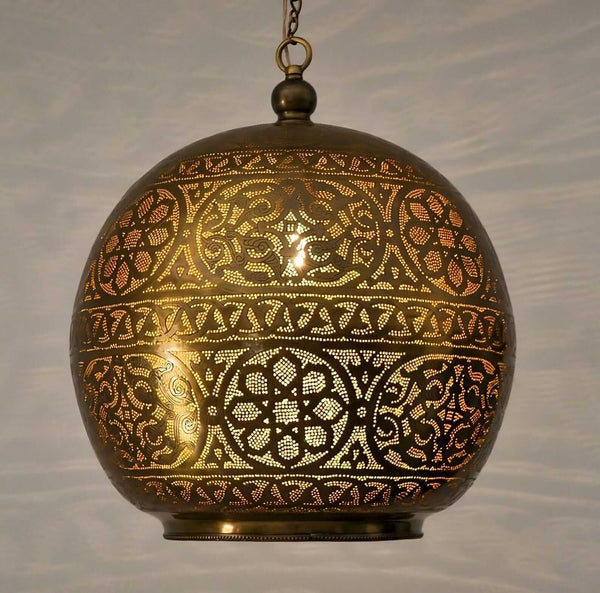Moroccan Lantern – Brass Filigree