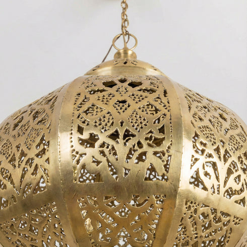 Moroccan Brass Hanging Lantern - Artisan Pendant Light