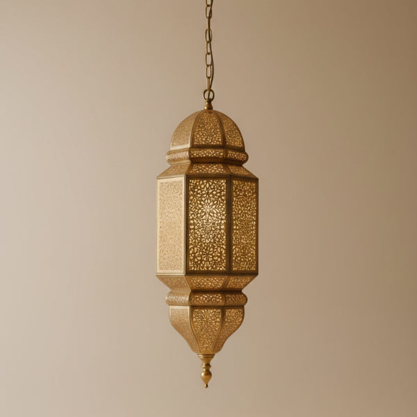 Handmade Moroccan Brass Pendant Lamp Bohemian Riad Lantern (pl-2023)