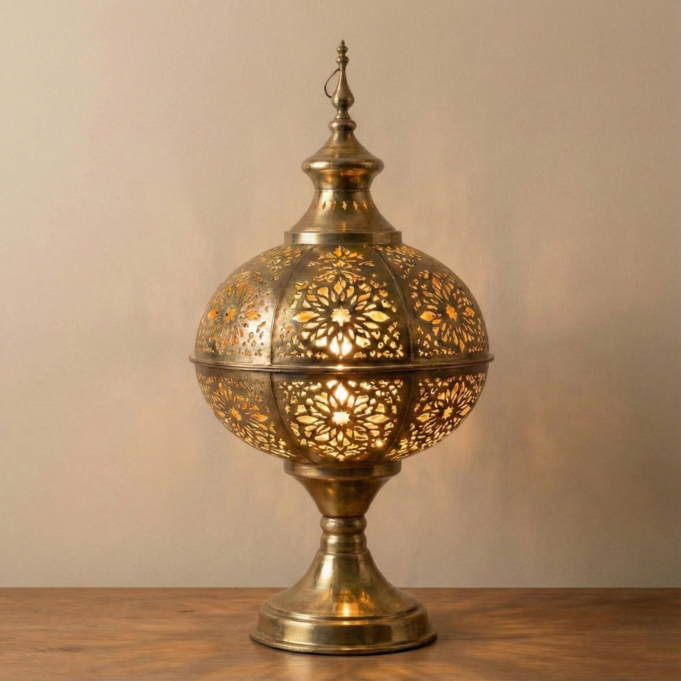 Moroccan Lantern – Brass Dome Floral