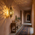 Moroccan Brass Wall Sconce - Handcrafted Shadow Lamp