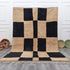 Moroccan Checker Wool Rug - Black Beige Geometric Berber Carpet