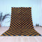Moroccan Orange & Black Checkered Rug - Beni Ourain Style