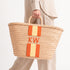 Personalized Orange Stripe Straw Beach Bag