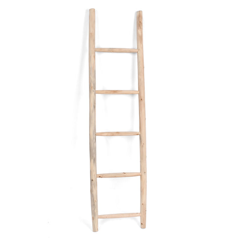 Moroccan Raw Wood Decorative Ladder – Handmade Natural Wood Accent for Boho Interiors