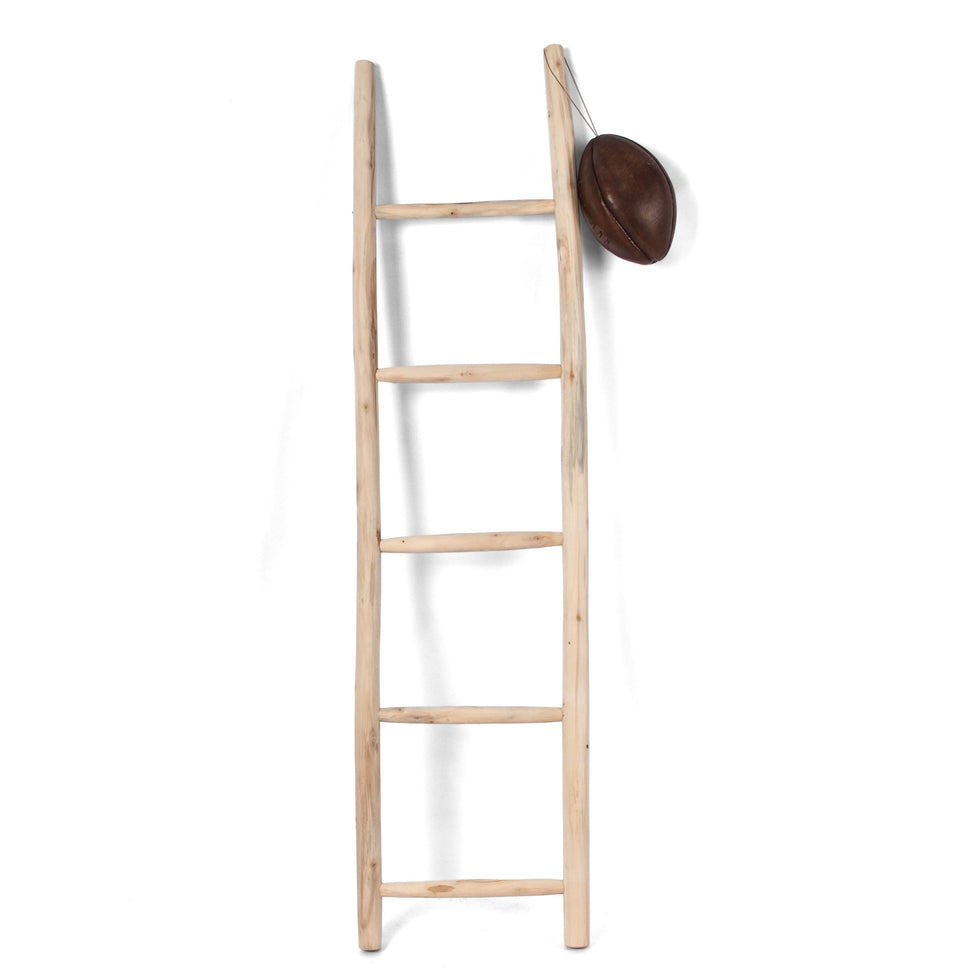 Moroccan Raw Wood Decorative Ladder – Handmade Natural Wood Accent for Boho Interiors