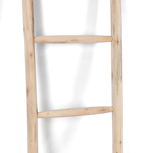 Moroccan Raw Wood Decorative Ladder – Handmade Natural Wood Accent for Boho Interiors