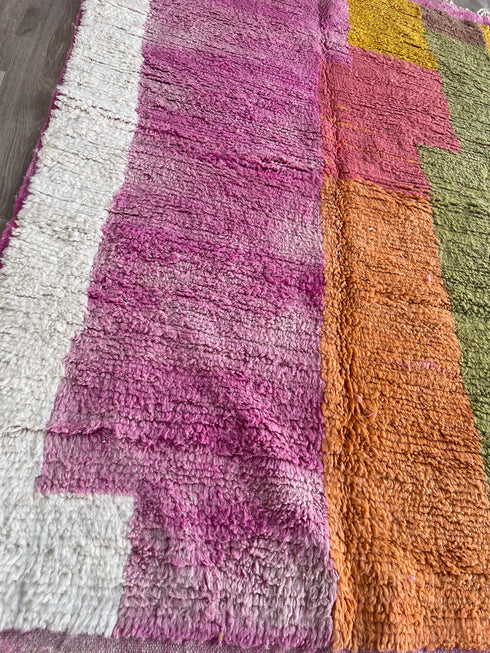 Multicolored Boujaad Hand Knotted Wool Rug - Unique Moroccan