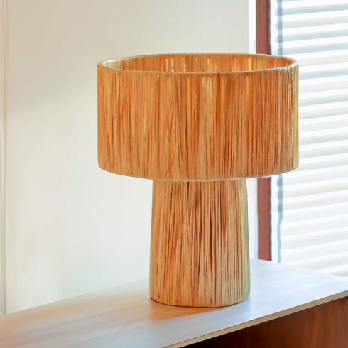 Natural Raffia Table Lamp – Moroccan Handmade Lampshade