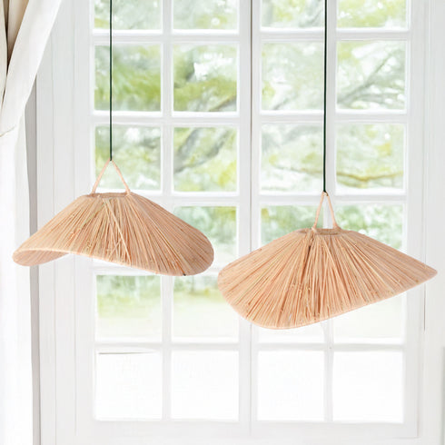 Natural Raffia Ceiling Light, Handmade Moroccan Pendant Lampshade!