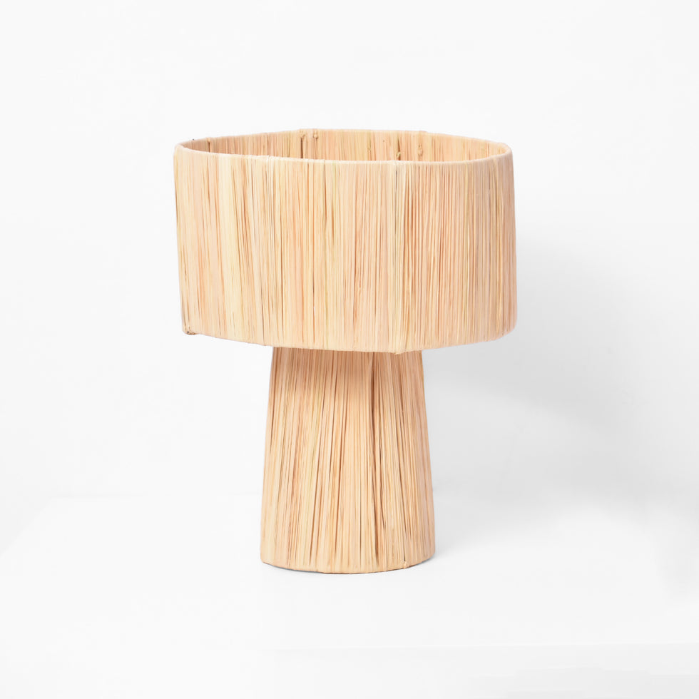 Natural Raffia Table Lamp – Handmade Woven Lampshade
