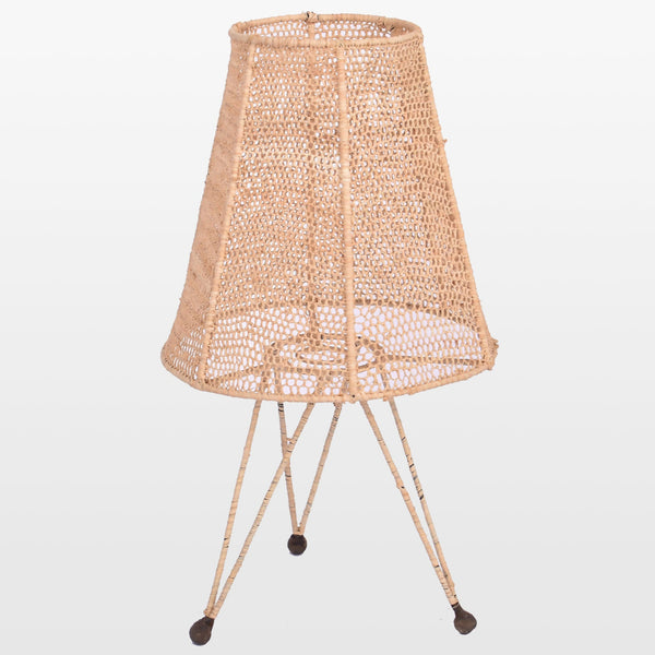 Moroccan Raffia Table Lamp – Handwoven Natural Lamp Statement Light