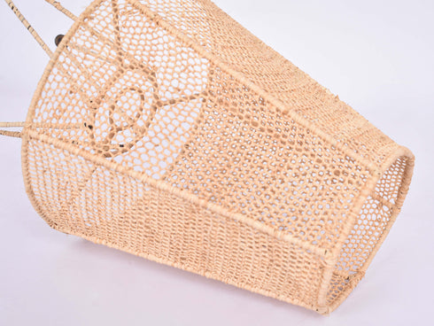 Bedroom Lamp, Natural and Black raffia lamp, TABLE LAMPSHADES Moroccan Handmade in Rattan