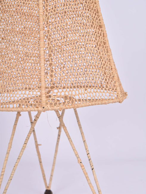 Bedroom Lamp, Natural and Black raffia lamp, TABLE LAMPSHADES Moroccan Handmade in Rattan