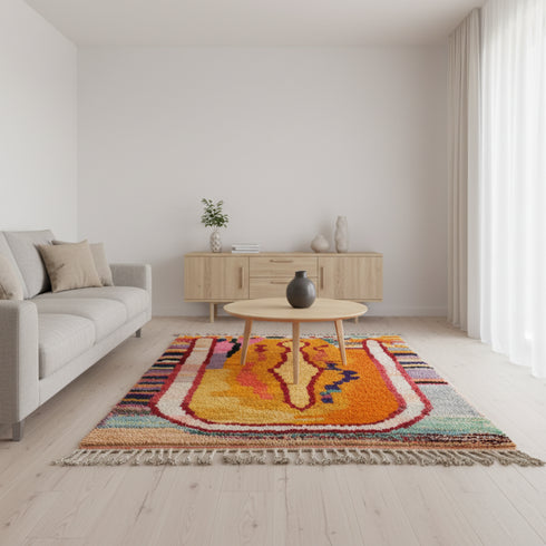 Orange Moroccan Rug – Handmade Custom Moroccan Rug