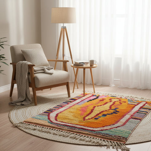 Orange Moroccan Rug – Handmade Custom Moroccan Rug