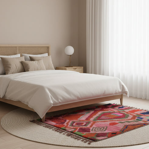 Moroccan Red Wool Rug – Handmade Custom Rug