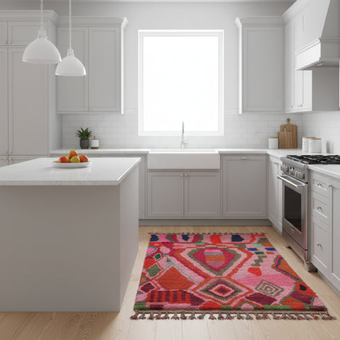 Moroccan Red Wool Rug – Handmade Custom Rug