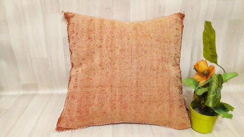 Orange Cactus Silk Pillow Cover - Moroccan Cushion (SP 1010)