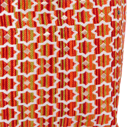 Orange Moroccan Brocade Shoulder Bag - Authentic Linen Tote 🍁