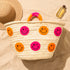 Smiley Face Straw Basket Bag | Handmade Moroccan Beach Tote Bag